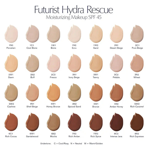 Futurist Hydra Rescue Moisturizing Foundation SPF 45 - 1N0 Porcelain - 1.2 oz.